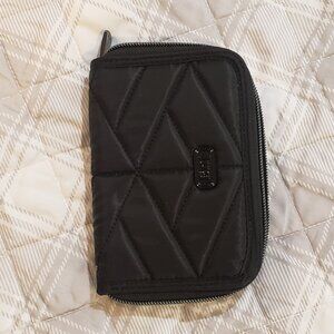 Black Quilted Lug Rodeo zip around Wallet